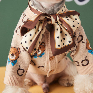 Cozy Up with the Pet Teddy Schnauzer Pomeranian Sweater Cardigan
