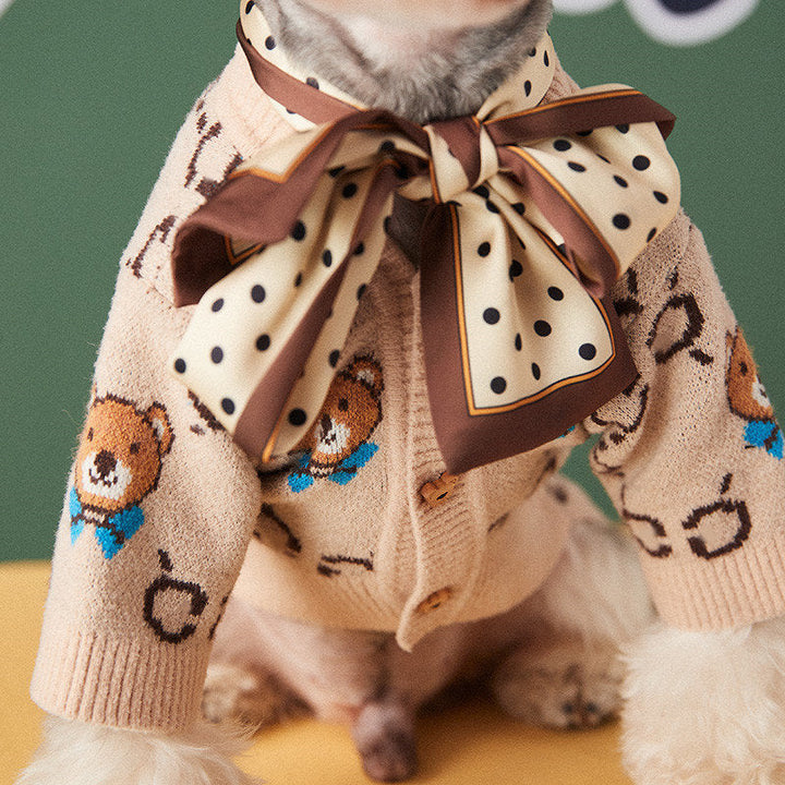 Cozy Up with the Pet Teddy Schnauzer Pomeranian Sweater Cardigan