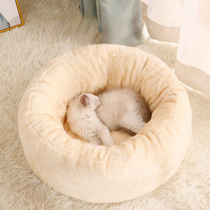 The Cozy Comfort of the Pet Long Plush Donut Round Bed