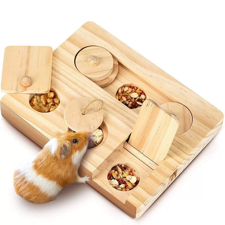 Enhance Your Hamster's Feeding Experience with the Wooden Hamster Feeder