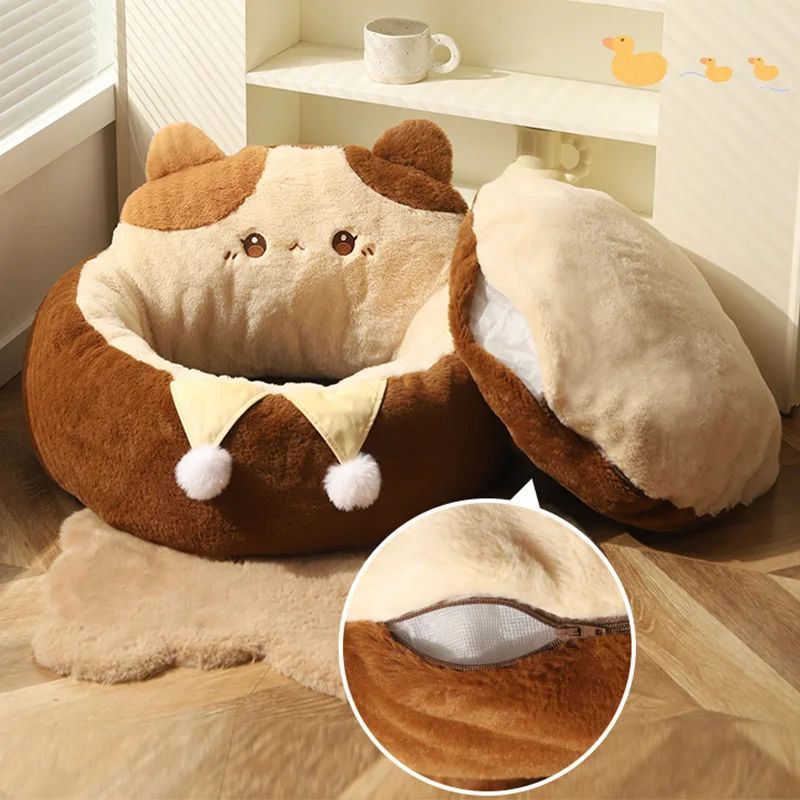 Round Winter Warm Deep Sleep Bed