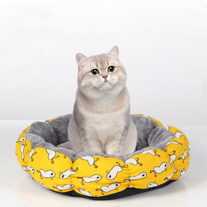 Calming Round Fluffy Pet Bed