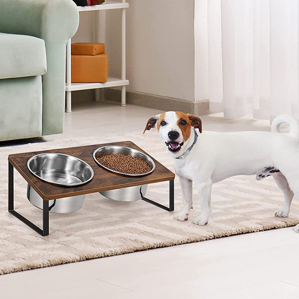 Log Pet Feeding Iron Rack