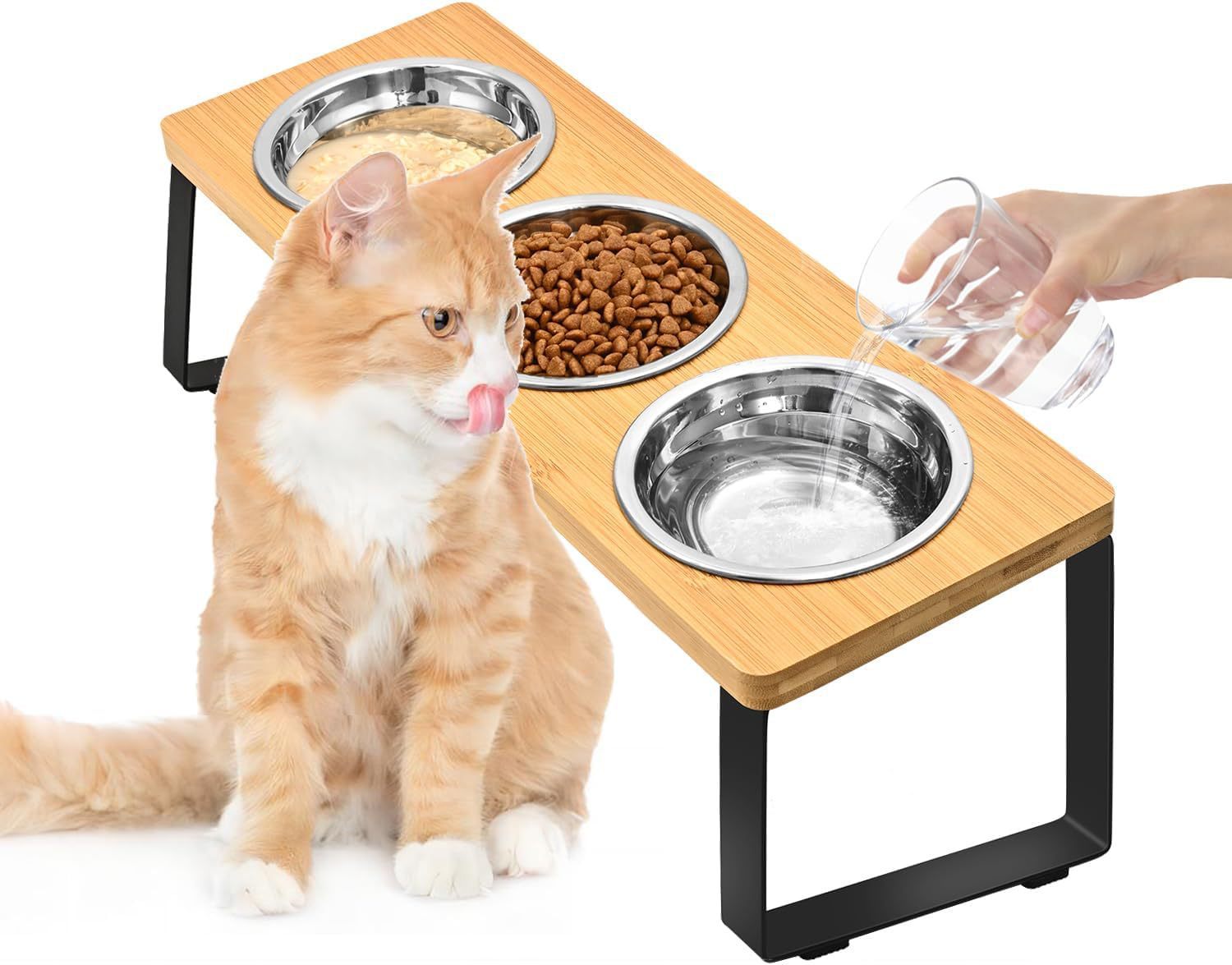 Log Pet Feeding Iron Rack