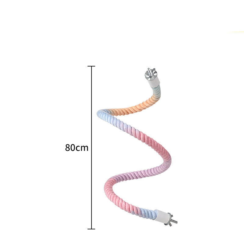 Gradient Colorful Rope Perch Stand For Birds