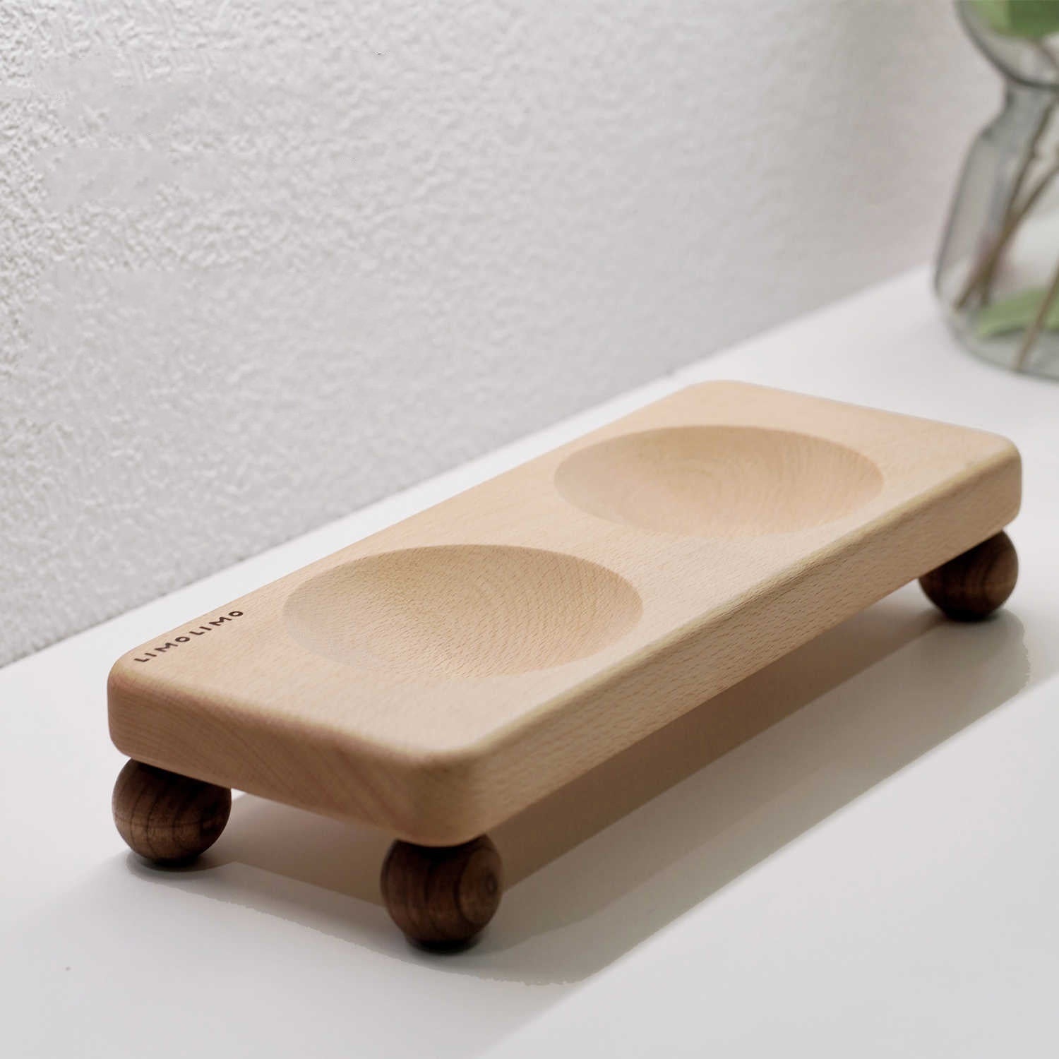 Solid Wood Pet Feeding Bowl